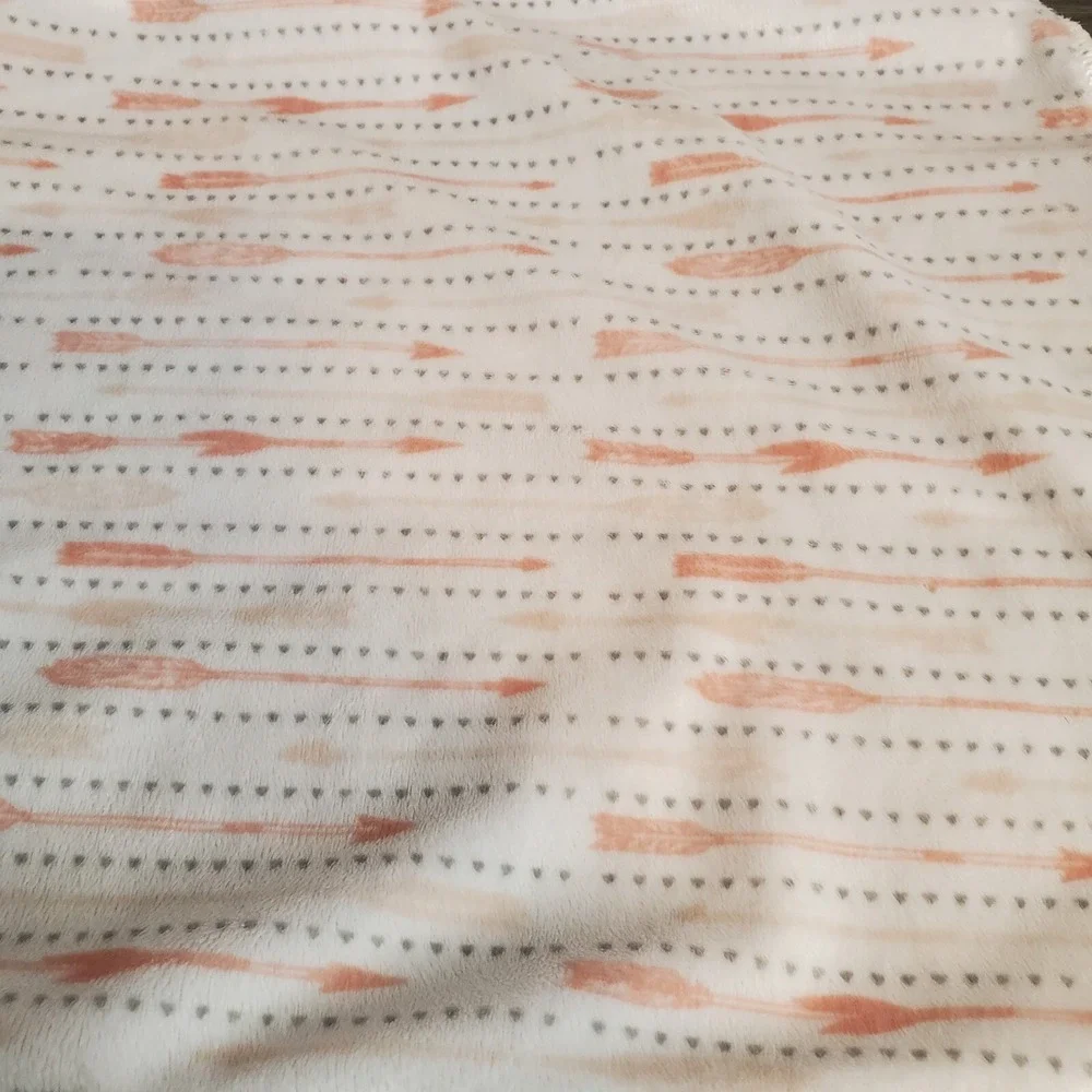 Hippie Baby Reversible Minky Blanket 30 x 39 - Peach & Southwest Arrows‎ FLAWS